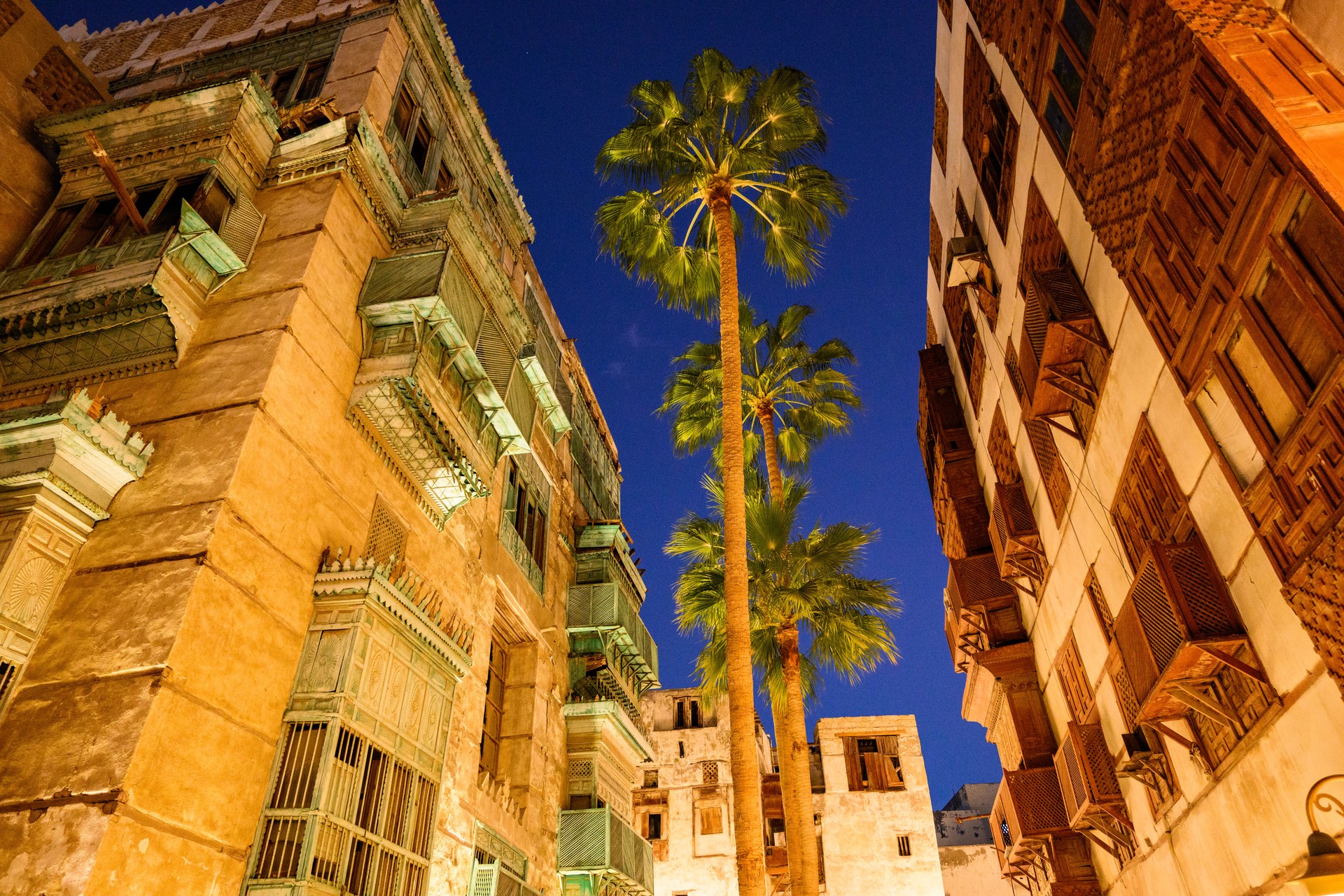 Jeddah Old Town Al Balad at night